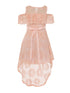 Just Kids Girls High-Low Floral Lace Overlay Flower Girl Dress 4-14 - SophiasStyle.com